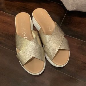 Italian gold slides, never worn